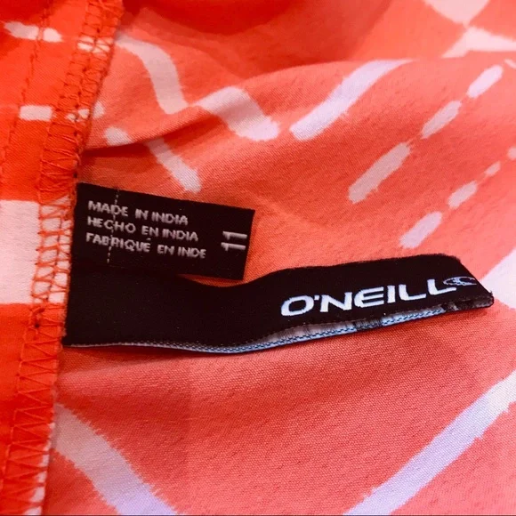 O'Neill 🧡Orange and White Spaghetti Strap Mini Dress Size 11 - Picture 10 of 10